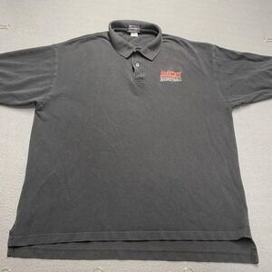 Vintage Rutgers Scarlet Knights Polo Shirt Mens XL Black NCAA Basketball Vantage